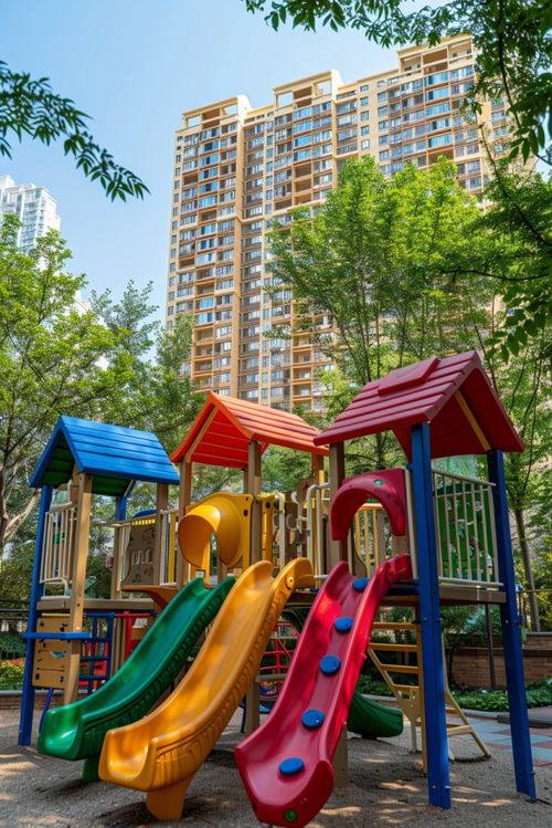 住宅區(qū)公用兒童組合滑梯設計效果圖 打造安全與趣味兼?zhèn)涞挠螛房臻g